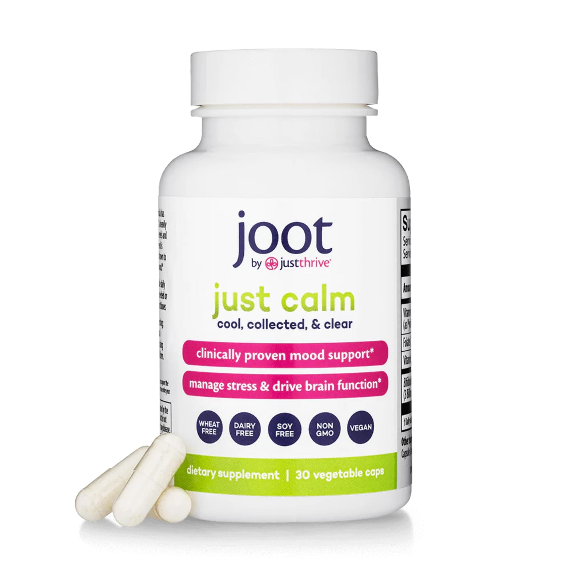 Just Thrive - Just Calm - Cortisol Manager - Calming, Memory, and Mood Support Supplement - Vegan, 30 Calm Capsules Just Thrive buy supplements canada