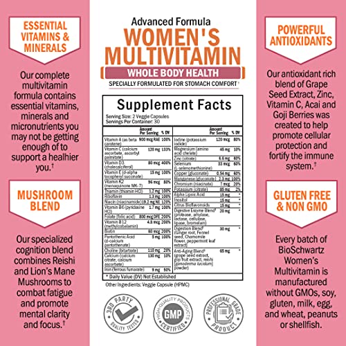Multivitamin for Women with Vitamin D3 - Multivitamins for Bone Breast Skin Joint BioSchwartz buy supplements canada