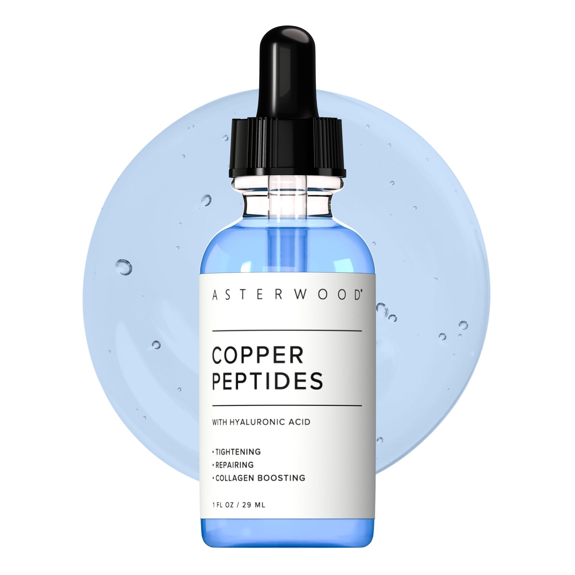 Asterwood Copper Peptides Serum for Face - with GHK-Cu Peptide and Hyaluronic Acid - Anti-Aging Facial Serum - 1 Fl Oz Asterwood buy supplements canada