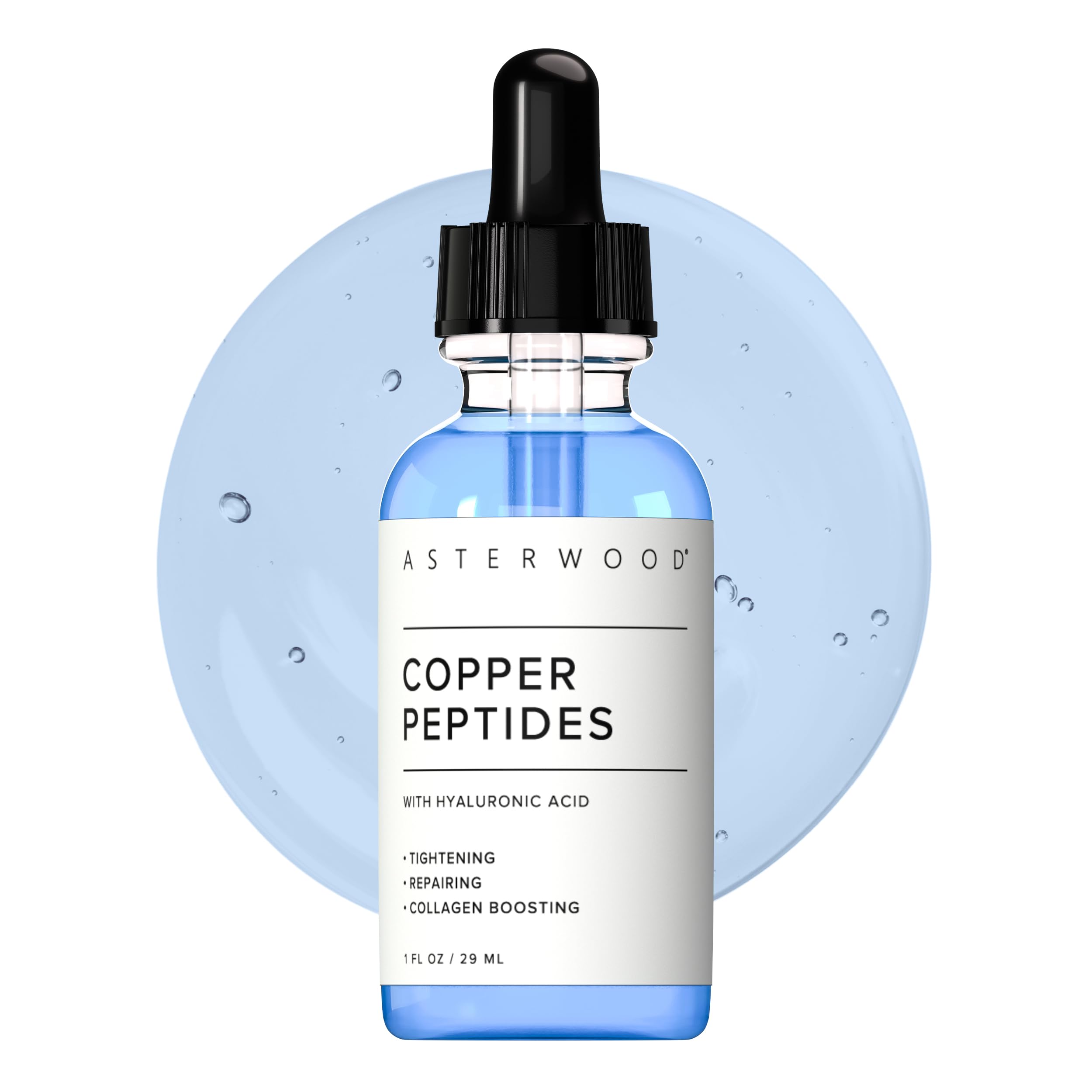Asterwood Copper Peptides Serum for Face - with GHK-Cu Peptide and Hyaluronic Acid - Anti-Aging Facial Serum - 1 Fl Oz Asterwood buy supplements canada