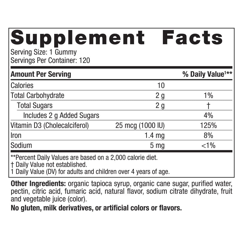 Nordic Naturals Vitamin D3 Gummies, Wild Berry - 120 Gummies - 1000 IU Vitamin D3, 1.4 mg Iron - Great Taste - Healthy Bones, Mood & Immune System Function - Non-GMO - 120 Servings Nordic Naturals buy supplements canada