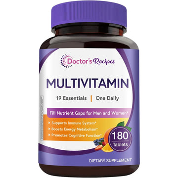Doctor's Recipes Multivitamin for Women & Men, Immune, Energy & Brain Health Support, Vitamin A, C, D3, E, B6, B12, Folic Acid Doctor's Recipes buy supplements canada