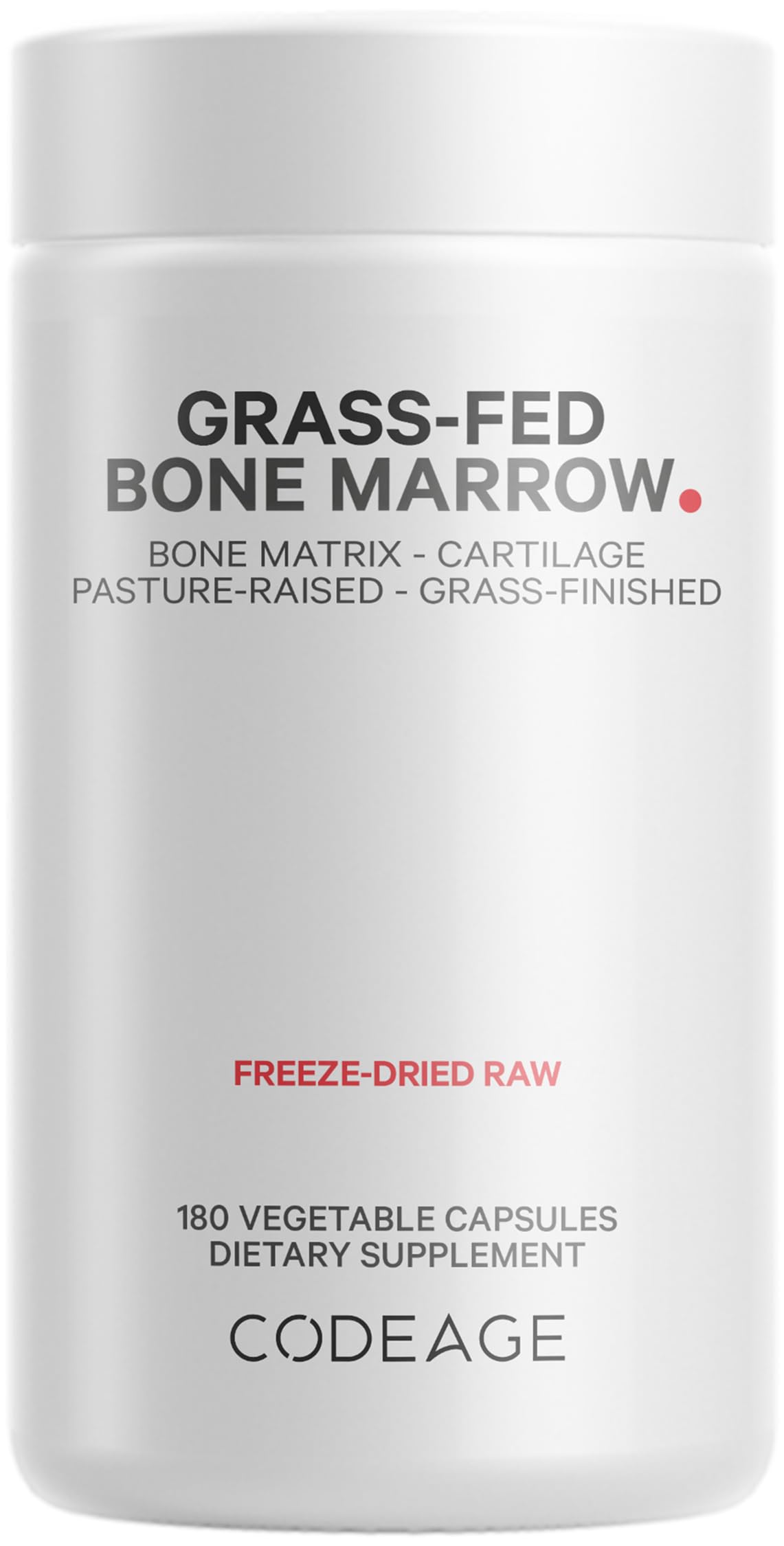 Codeage Grass-Fed Bone Marrow Supplement – Freeze-Dried, Non-Defatted Beef Bone Matrix & Cartilage – 1500mg per Serving, 180 Capsules Codeage buy supplements canada
