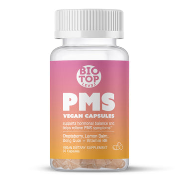 BIOTOPLEVEL PMS Support Supplement for Women & PMS Relief, Hormone Balance & Menstrual Period Relief for Cramps, Bloating & Mood Swings with Chasteberry, Vitamin B6, Lemon Balm, Dong Quai, 30 Count BIOTOPLEVEL buy supplements canada