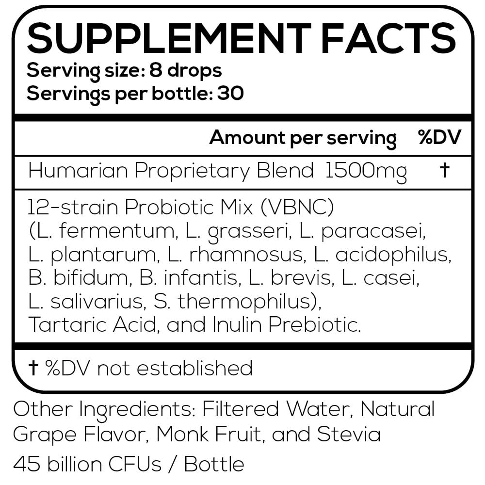 Probonix Humarian Liquid Probiotics for Women - 12-Strain Probiotic Drops to Fortify Women’s Gut Health, Vaginal Health, Immunity and Overall Wellness Probonix buy supplements canada