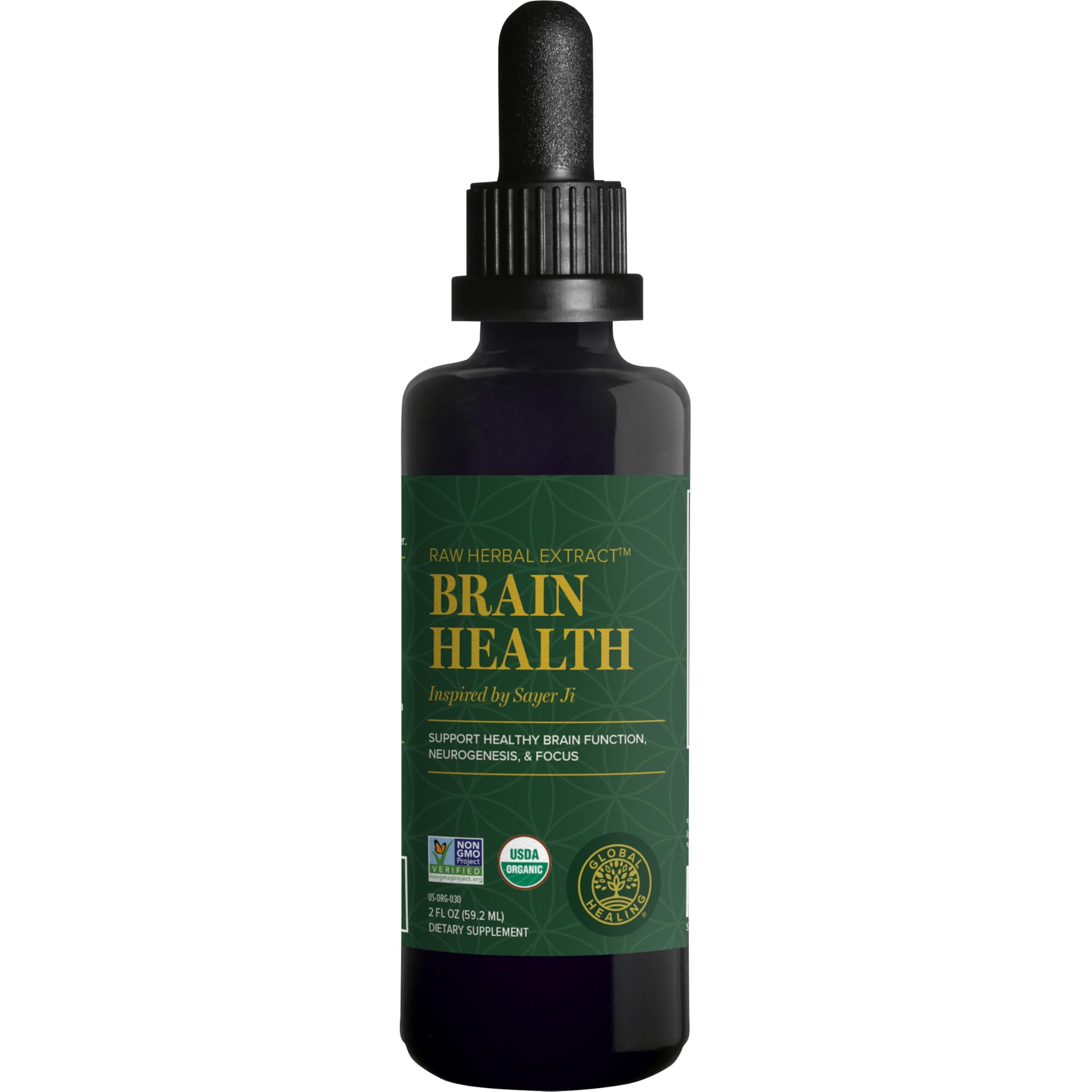 Global Healing Center Brain Health - USDA Organic Brain Supplements for Memory & Focus - Nootropics Supplement to Combat Mental Fog, Advanced Focus Factor for Adults Extra Strength - 2 Fl Oz Global Healing Center buy supplements canada