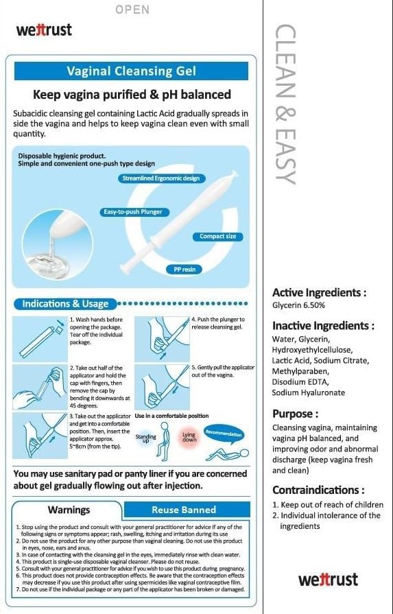 SHIMANY wettrust inclear Vaginal Moisturizer and Wash, Disposable Cleanser for Females SHIMANY buy supplements canada