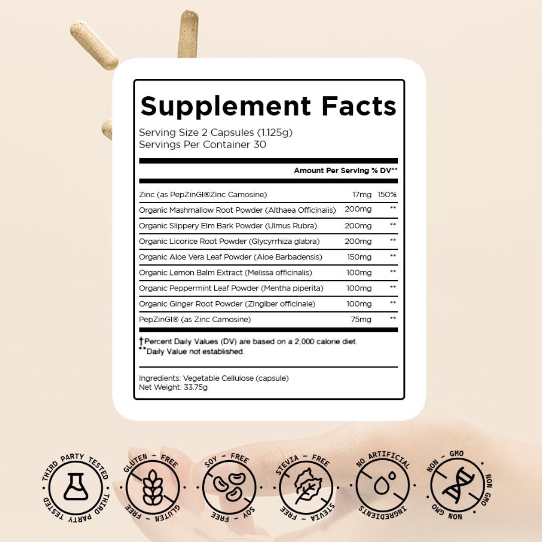 HOLISS Daily Gut Health Capsules – 8-in-1 All Natural Supplement, Lemon Balm, Bloat & Gas Relief, GI Lining Repair, HOLISS buy supplements canada