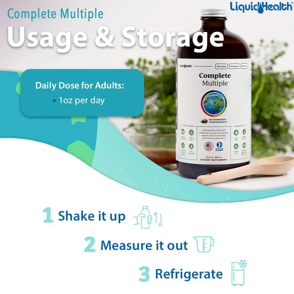 LIQUIDHEALTH Complete Multiple Adult Liquid Multivitamin - Essential Vitamins, Minerals & Nutrients, Immune Support, Gut Health, Energy, Detox LIQUIDHEALTH buy supplements canada