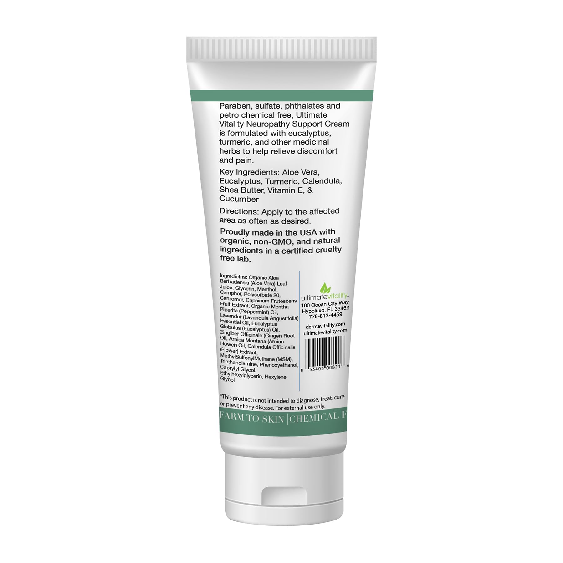 UltimateVitality Neuropathy Support Cream – Natural Organic Cream for Feet, Hands, Legs, Toes Includes Arnica, Capsicum Frutescens Fruit Extract, Peppermint a Ginger - 6 Ounces UltimateVitality buy supplements canada