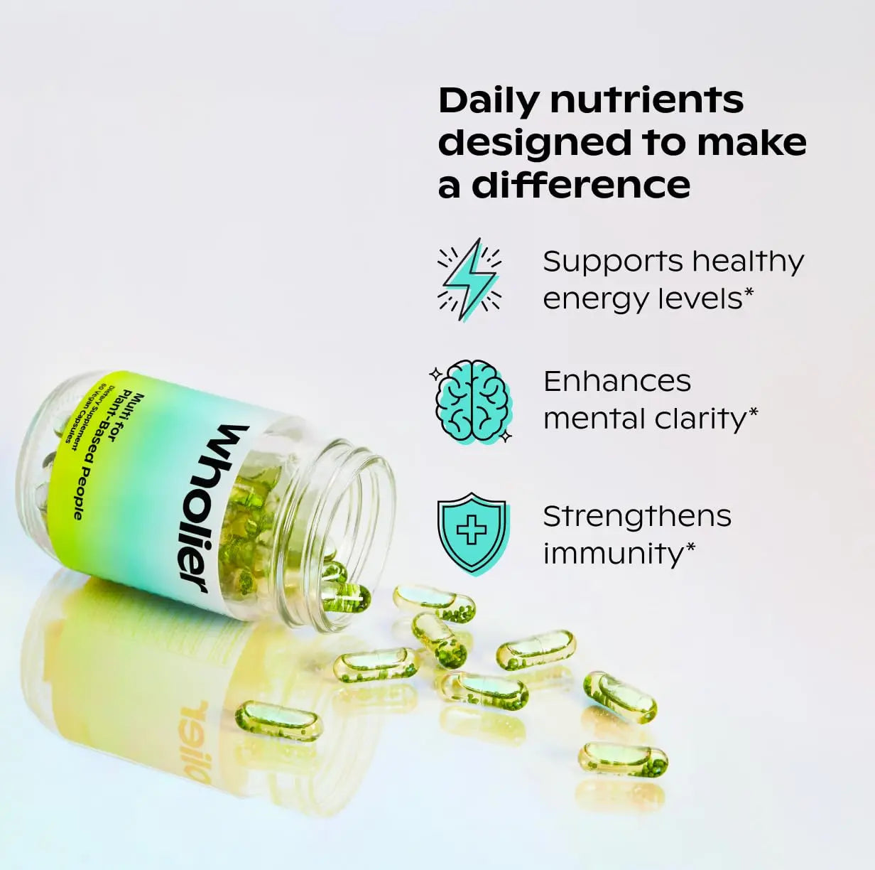 wholier Plant Based Multivitamin Vegan Omega-3 DHA EPA, Vitamin D, B12, Zinc, Vitamin K2, Iron, Iodine, Selenium wholier buy supplements canada
