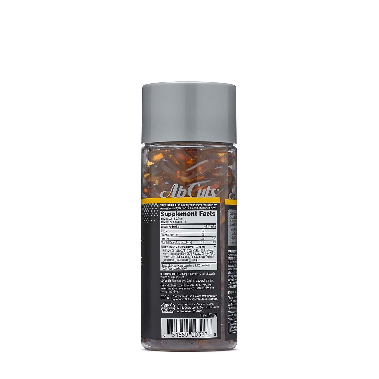 AbCuts Sleek and Lean - 120 Easy-to-Swallow Softgels - CLA Supplement, Fish Oil AbCuts buy supplements canada