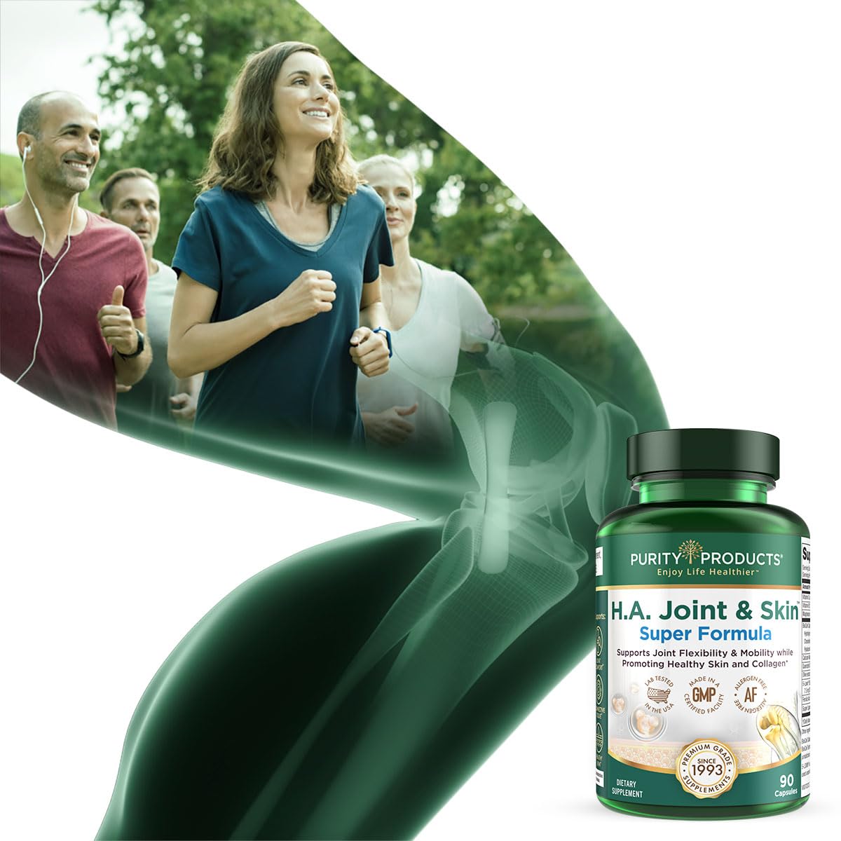 Purity Products H.A. Joint and Skin Super Formula Biocell Collagen w/Hyaluronic Acid Supports Healthy Joint Flexibility, Healthy Synovial Fluid, and Lubrication - 5-Loxin - 90 Capsules (1) Purity Products buy supplements canada