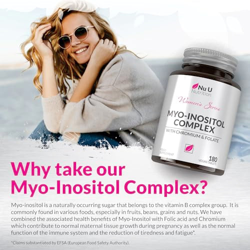 Myo-Inositol Complex 4000mg - 180 Vegan Tablets, 6 Weeks Supply - with 200ug Folate Nu U Nutrition buy supplements canada