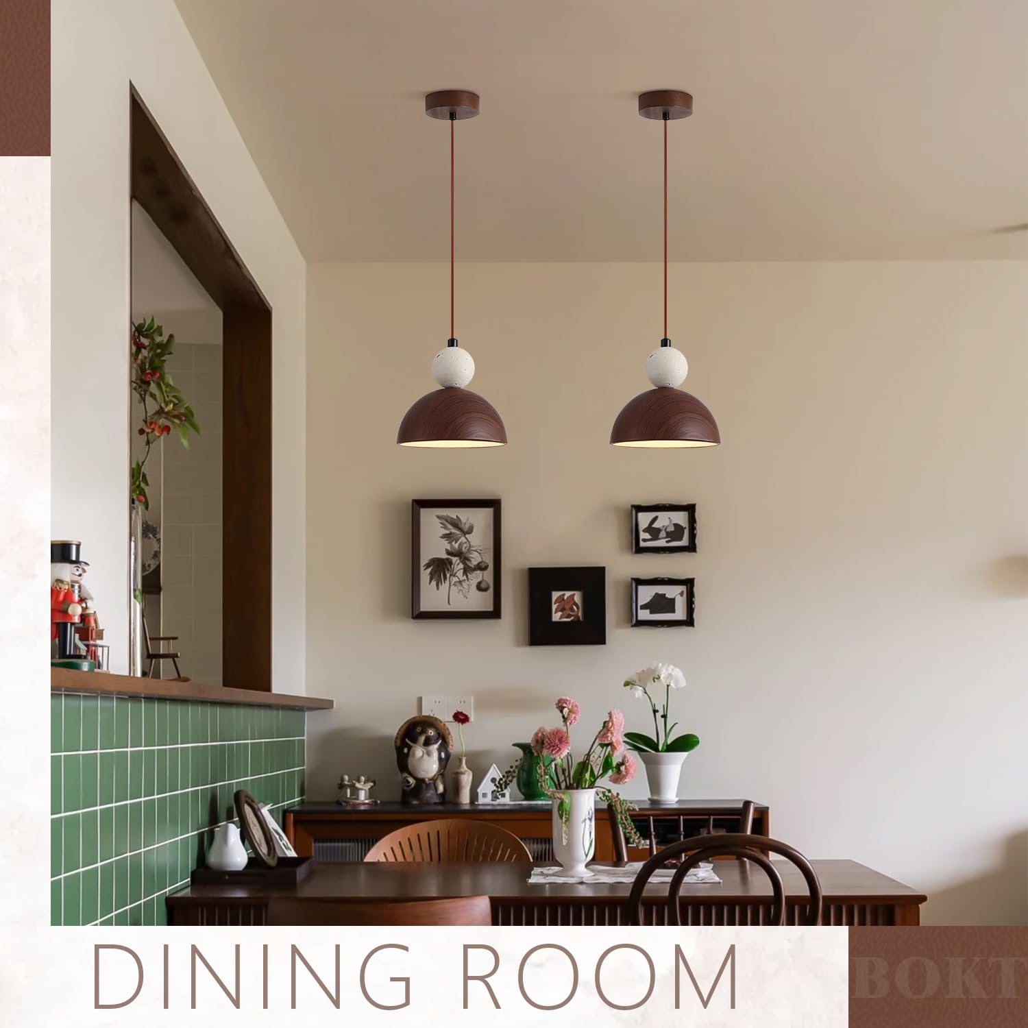 BOKT Wabi Sabi Pendant Light Nordic LED Ceiling Hanging Light Modern Natural Stone Pendant Light Adjustable Dimmable Walnut Mini Chandelier for Dining Room Living Room BOKT buy supplements canada