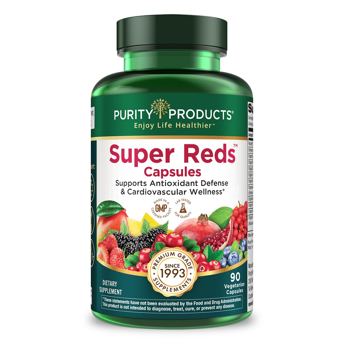 Purity Products Super Reds Capsules Formula (20+ Organic Super Fruits and Berries) Certified Organic Phytonutrients - 90 Capsules Purity Products buy supplements canada