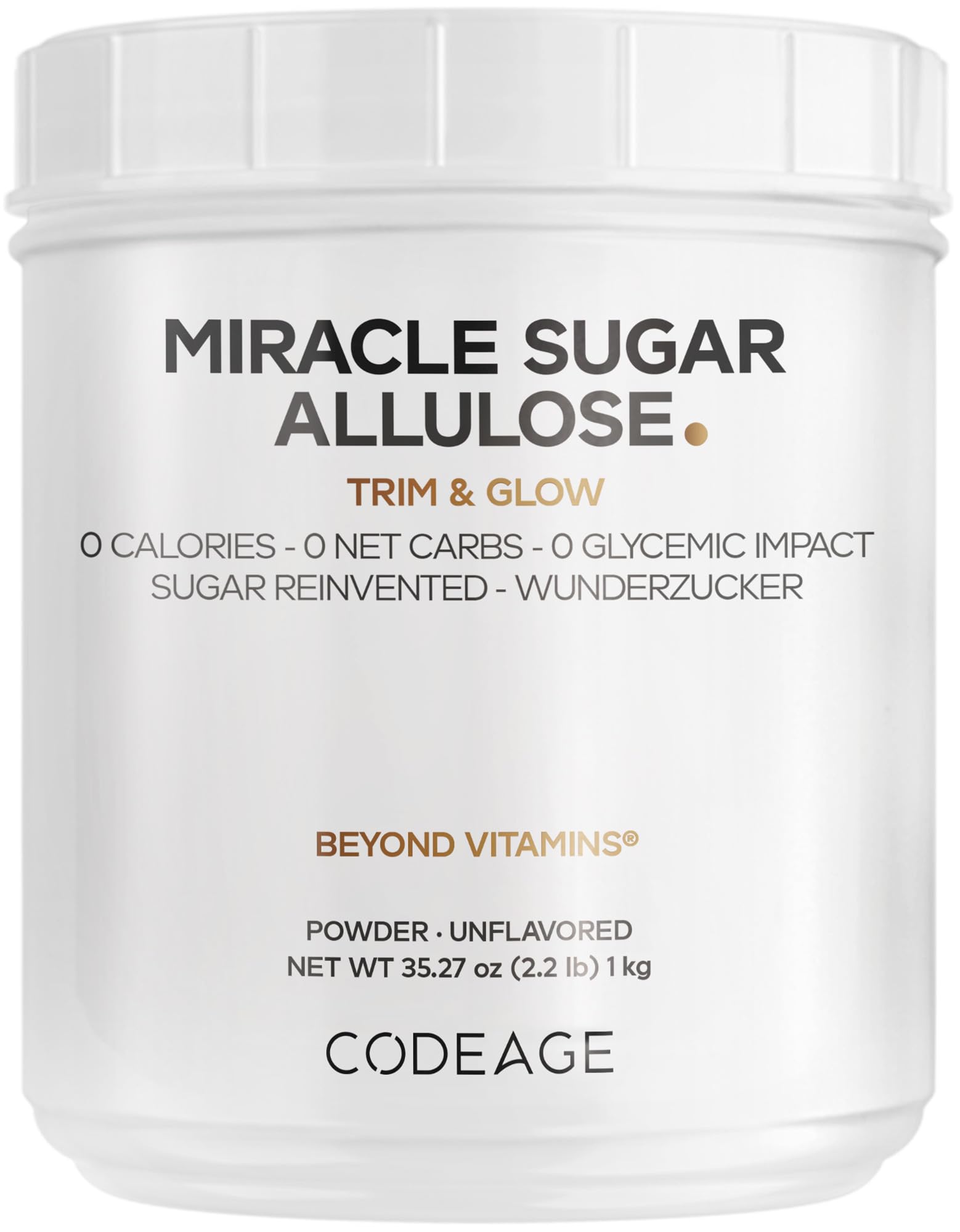 Codeage Miracle Sugar Allulose Powder - All-purpose Zero Calorie Allulose Sweetener, +3 Month Supply - 0 Net-Carbs - Rare Sugar Alternative to Stevia, Aspartame & Liquid - Non-GMO - 35.27 Oz Codeage buy supplements canada