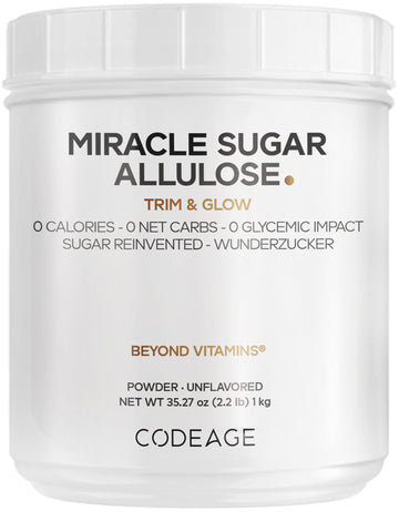 Codeage Miracle Sugar Allulose Powder - All-purpose Zero Calorie Allulose Sweetener, +3 Month Supply - 0 Net-Carbs - Rare Sugar Alternative to Stevia, Aspartame & Liquid - Non-GMO - 35.27 Oz Codeage buy supplements canada