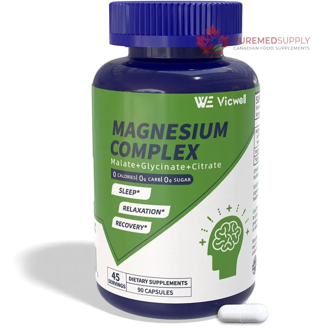 Vicwell Triple Magnesium Complex - 300mg Magnesium from Malate, Glycinate, and Citrate - Supports Stress Relief & Sleep, Nerves & Metabolism, Muscle Relaxation & Bone Health - 90 Capsules(1 Bottle) Vicwell buy supplements canada