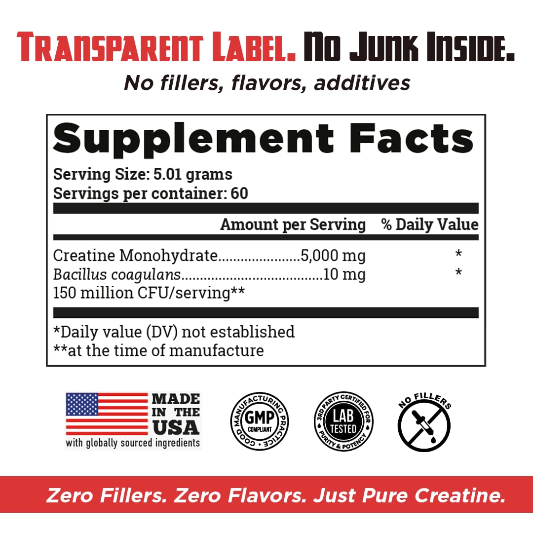 Old School Labs 5000mg Micronized Creatine Monohydrate with BioFit™ Probiotic - No Bloat Post-Recovery for Men & Women Supports Muscle Growth, Old School Labs buy supplements canada