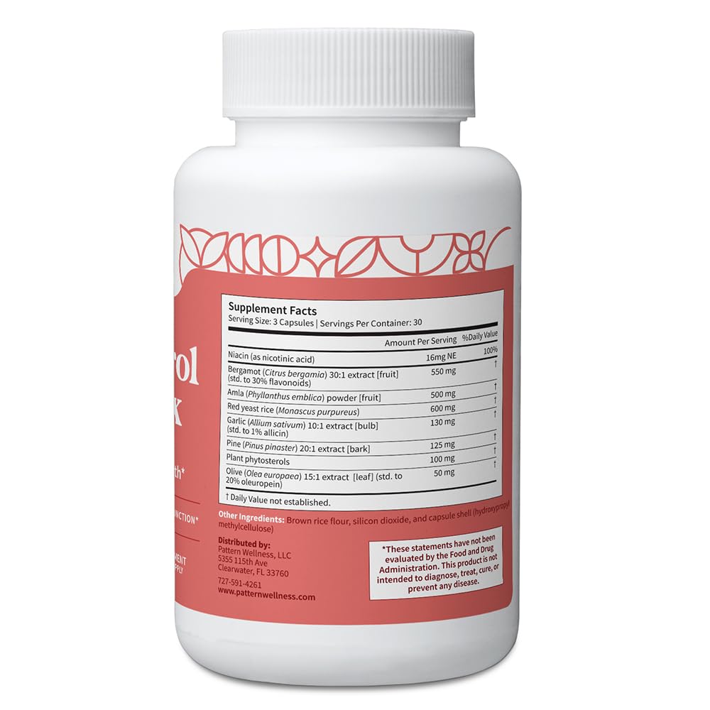 Pattern Wellness Cholesterol Complex Supplement – Supports Overall Well-Being – 3rd Party Lab Tested – 90 Vegan Capsules Pattern Wellness buy supplements canada