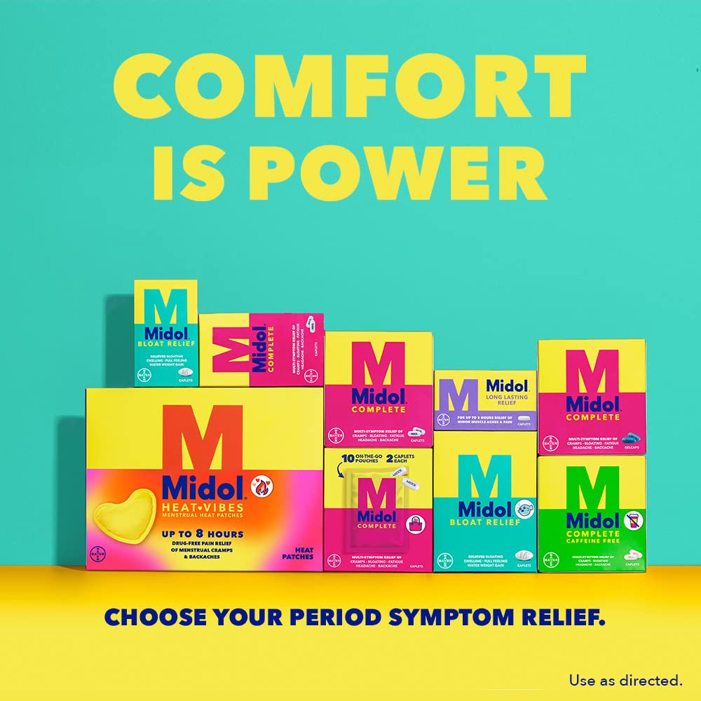 Midol Bloat Relief Caplets with Pamabrom, Relieve Bloating Symptoms Before and During Your Period, Provides Up to 6 Hours of Relief for Women, 60 Count Midol buy supplements canada