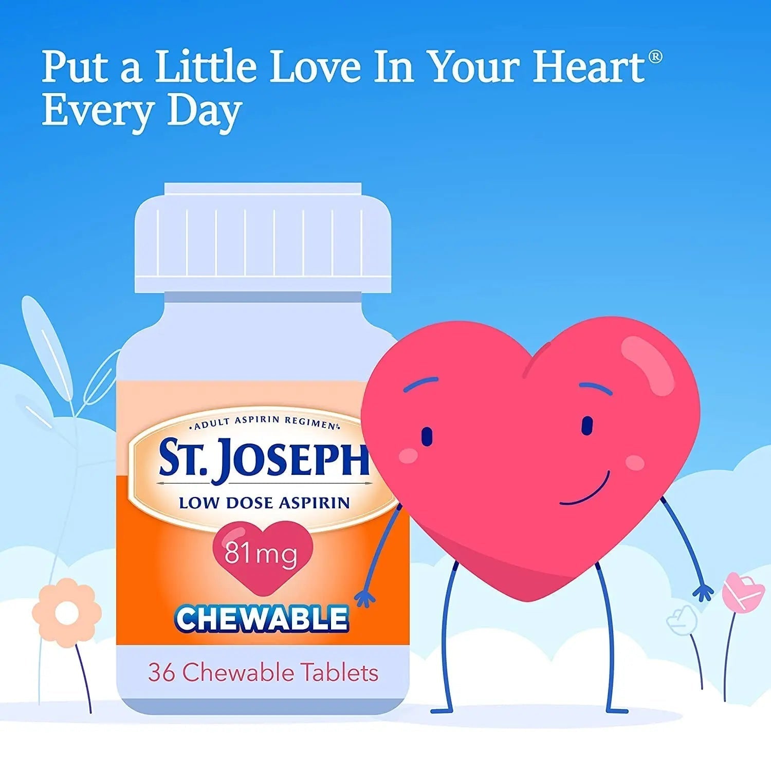 St. Joseph Orange Chewable 81mg Aspirin, 36 Tablets (Pack of 3) St. Joseph buy supplements canada