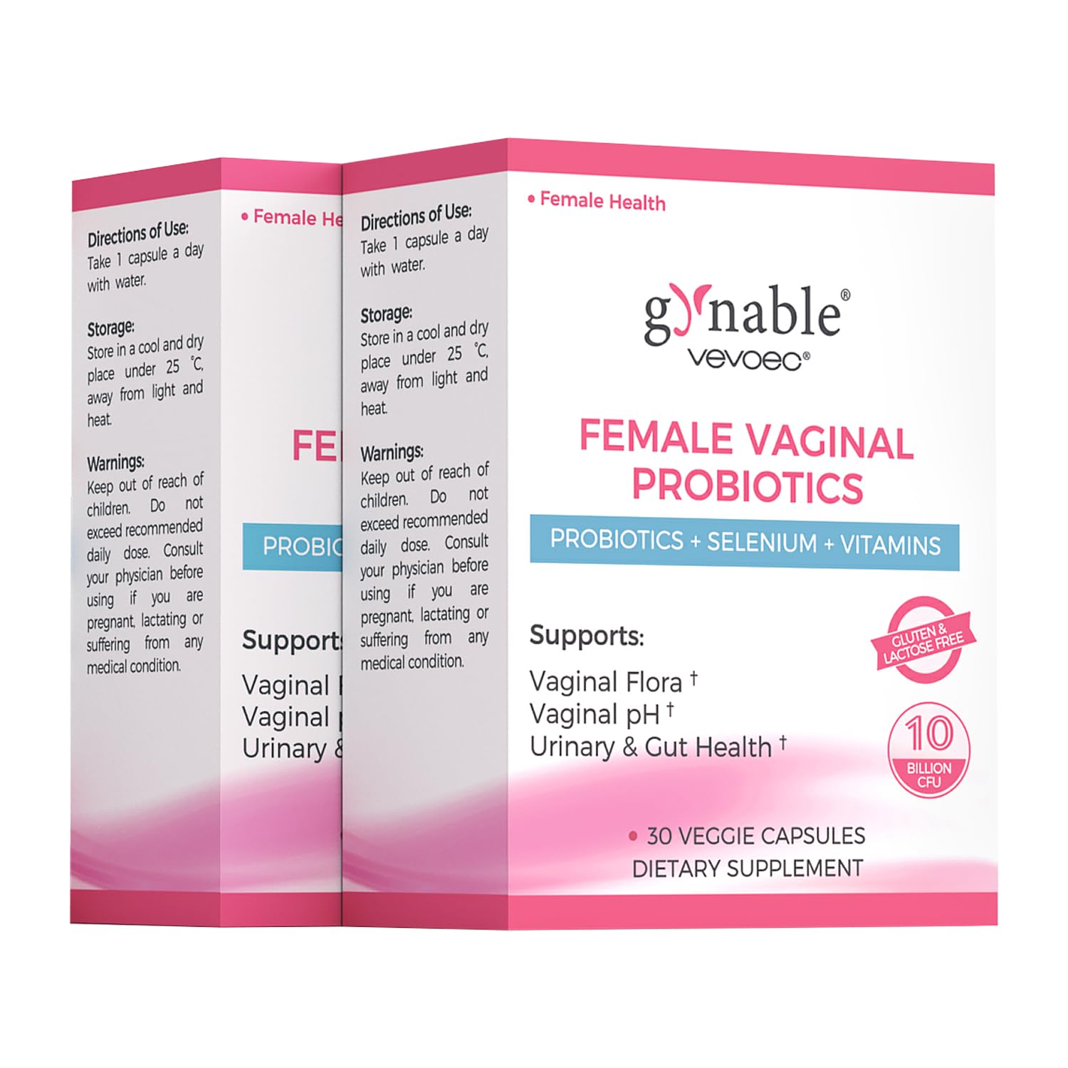 Gynable Vaginal Probiotics for Women Odor & Itch Support, Urinary | pH Balance, Female Probiotics 10 Billion CFU Lactobacillus Probiotics Blend,Selenium-Vitamin C/E/D3 Promote Immune Health,60 Count Vevoec buy supplements canada