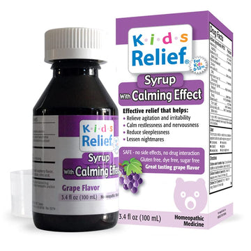 Kids Relief Syrup with Calming Effect, for Kids 0-12 Yrs, Grape Flavor, Gluten and Dye Free, No Added Sugar, 3.4 oz Kids Relief buy supplements canada