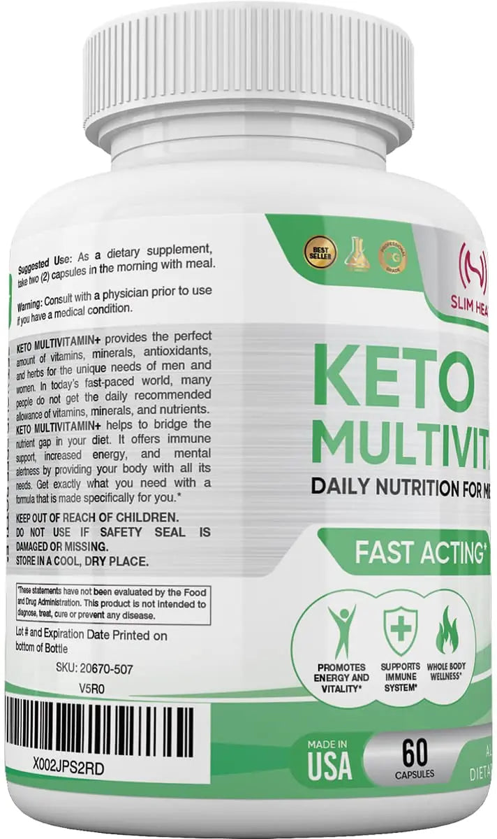 Keto Multivitamin for Women and Men - 35 Potent, Pure Ingredients - Vitamin C, Vitamin D, Vitamin A, Vitamin E and Zinc for Immune Support Slim Heat buy supplements canada