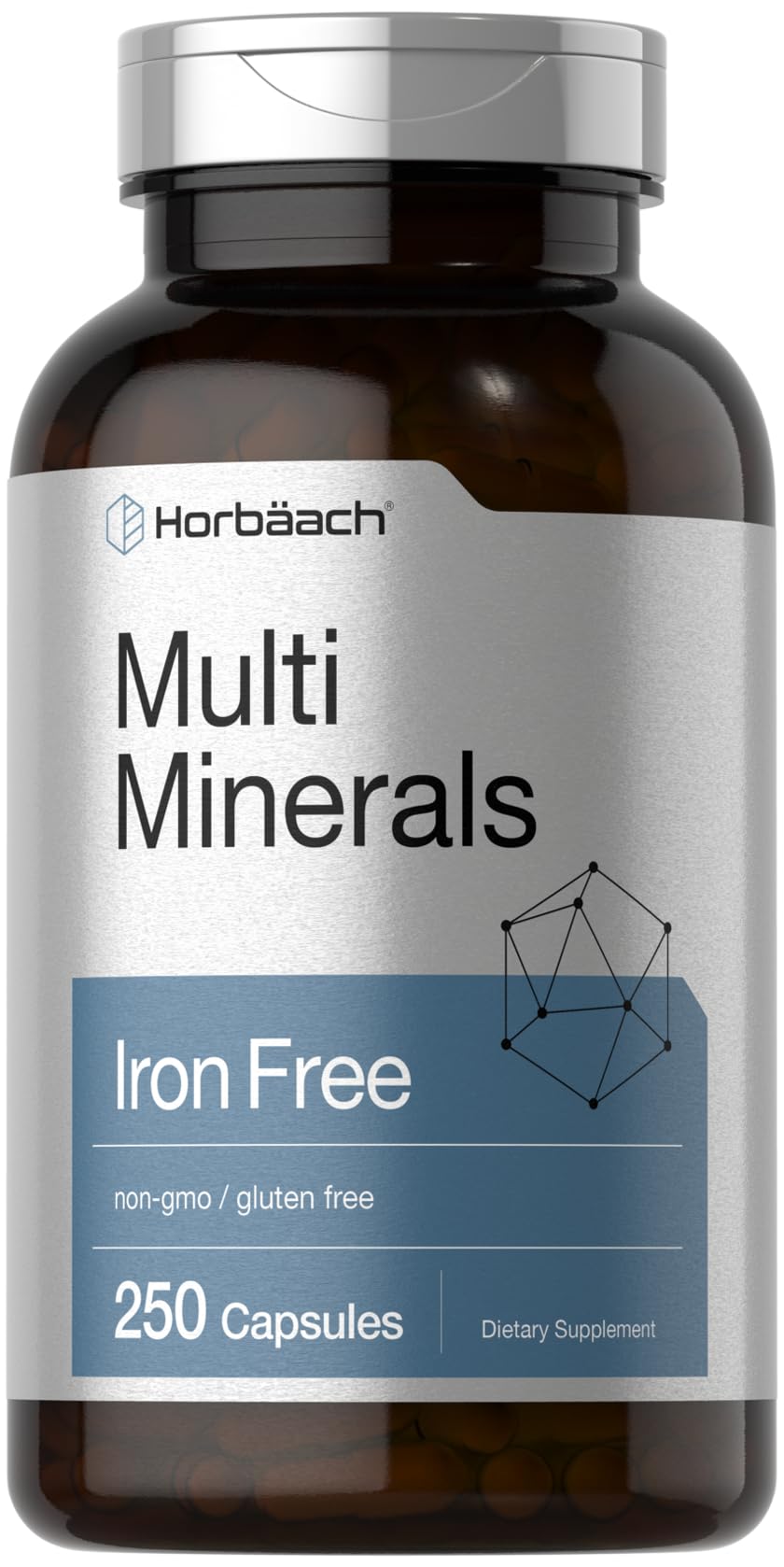 Horbäach Multi Minerals Supplement | 250 Capsules | Iron Free | Daily Mineral Complex for Men and Women | Non-GMO & Gluten Free Horbäach buy supplements canada