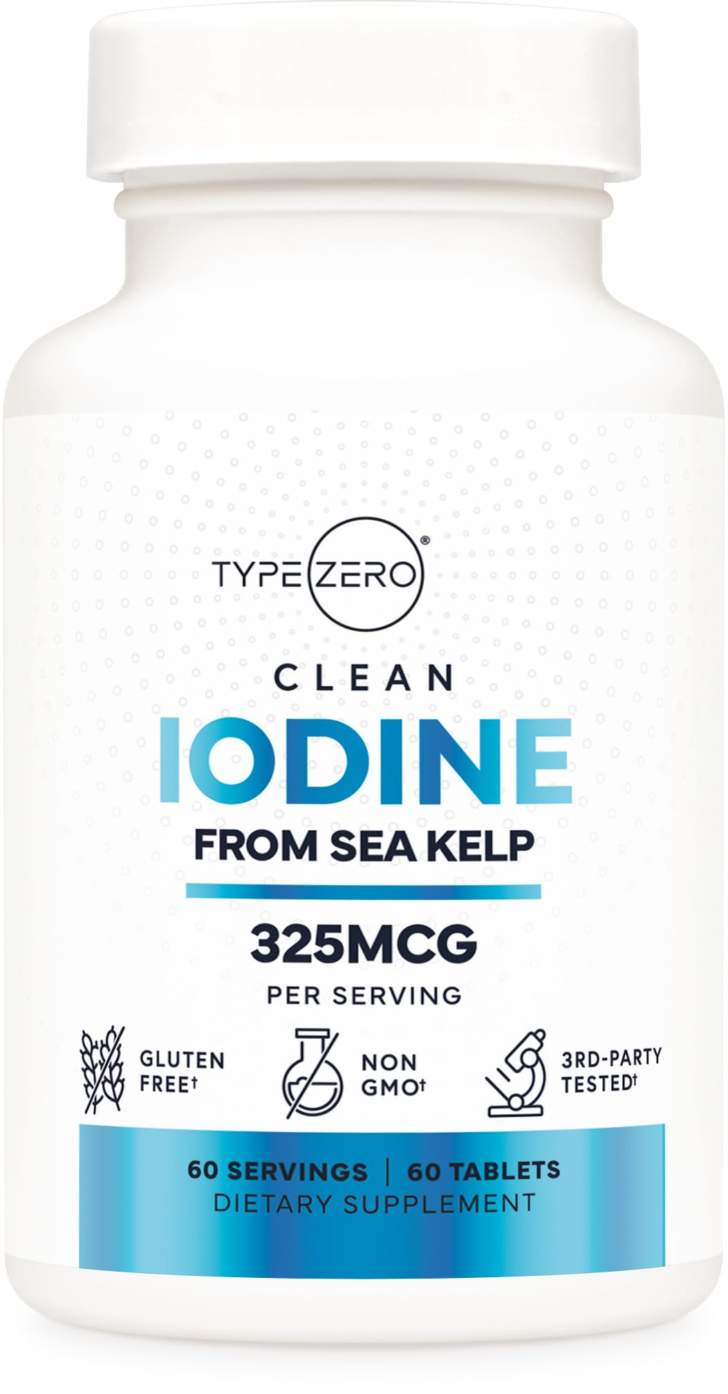 Type Zero Clean Iodine Tablets (60 Servings, 325 MCG Per Serving) - from Sea Kelp, Non-GMO, Gluten Free Type Zero buy supplements canada