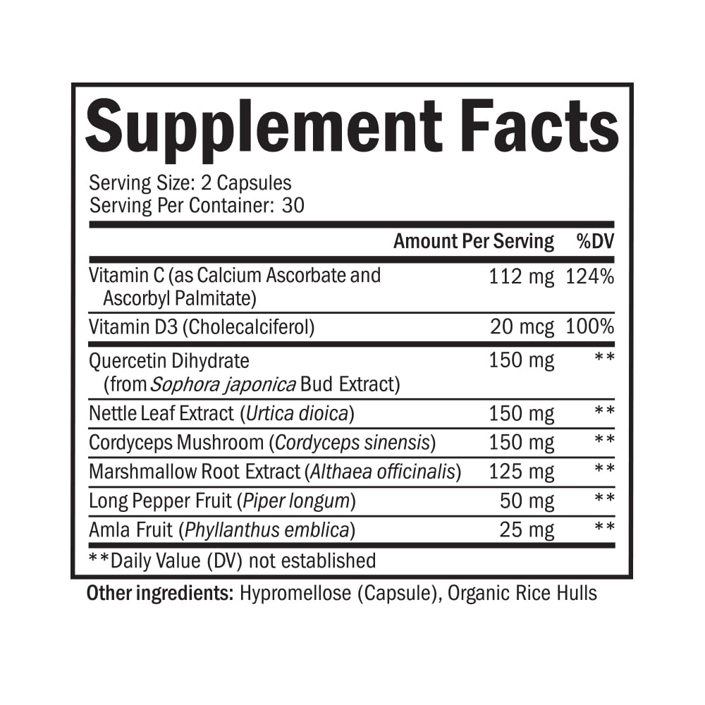 Respiratory & Immune Lung Support Supplement with Quercetin, Vitamin D & Cordyceps, Helps Soothe Respiratory Tissues While Loosening Mucus, Lung Health Vitamins for Women & Men, 60 Capsules BioSchwartz buy supplements canada
