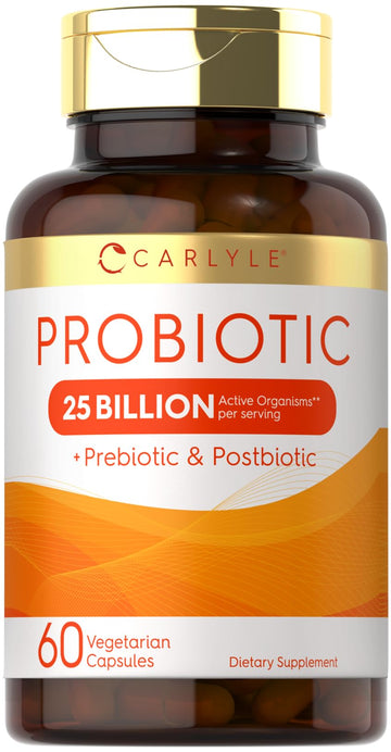Carlyle Probiotic with Prebiotics & Postbiotics | 25 Billion CFU | 60 Capsules | Supplement for Women & Men | Powder Pills Carlyle buy supplements canada