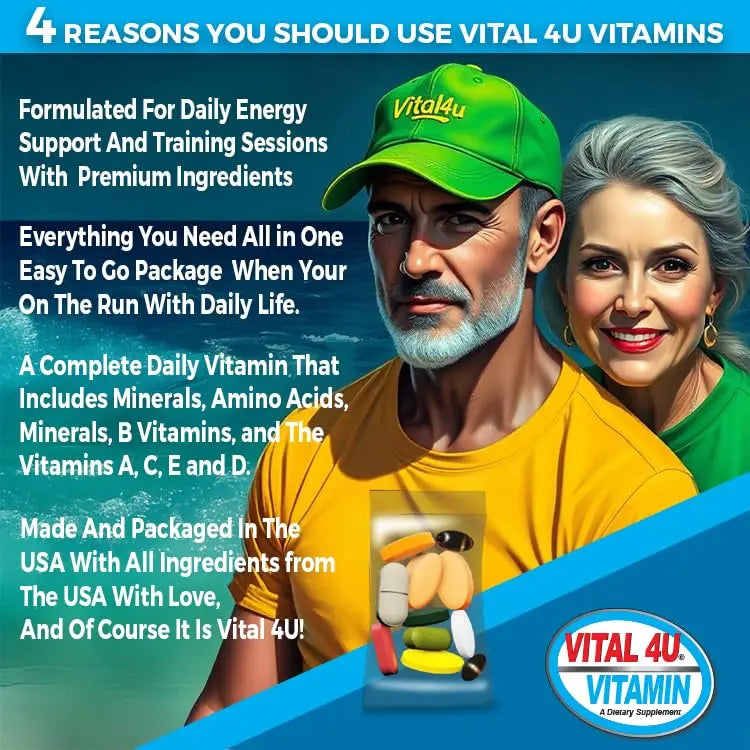 VITAL 4U® Vitamin - Premium Multivitamin for Men and Women | Supports Immune System, Energy, Heart Health VITAL 4U buy supplements canada