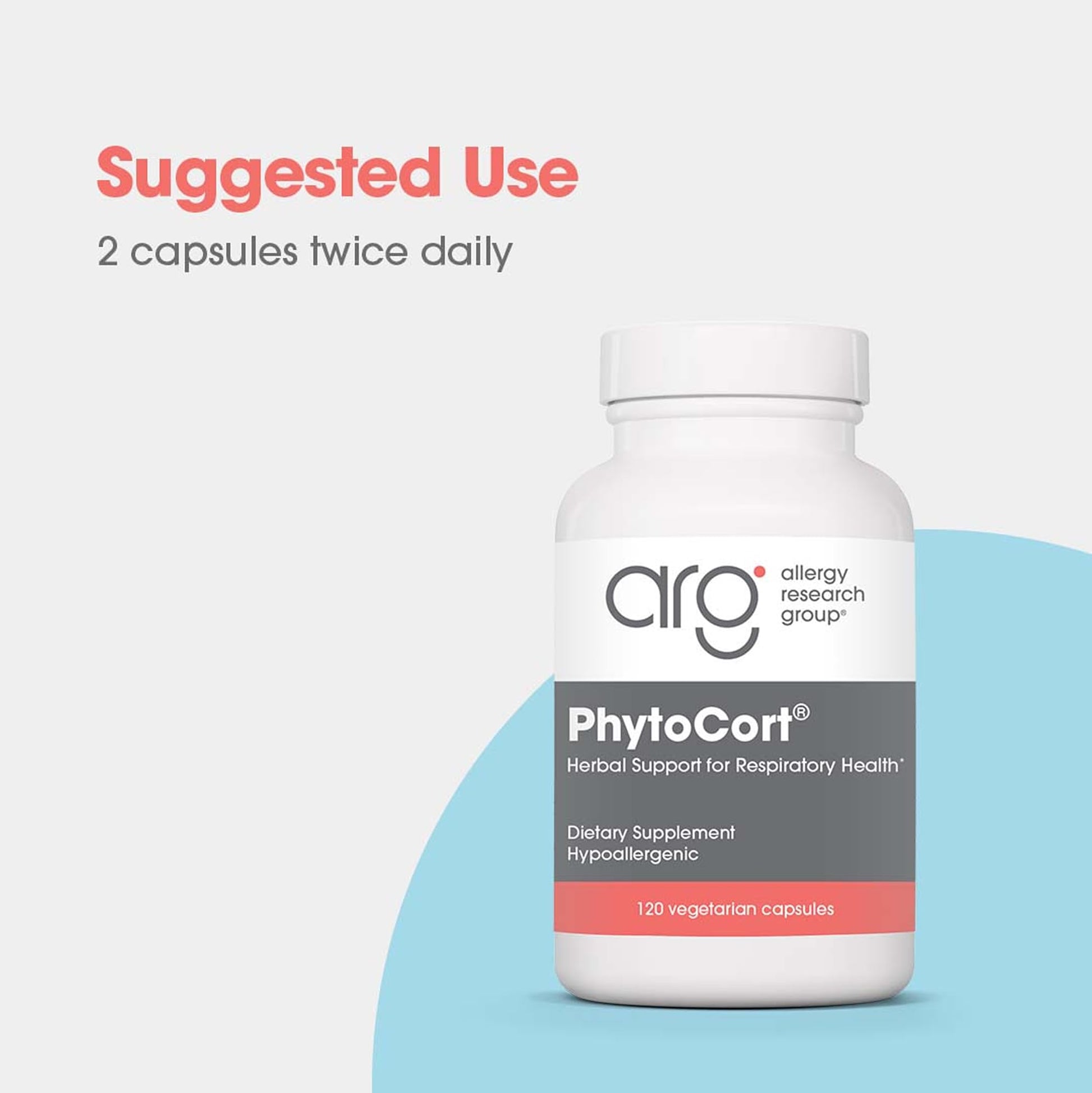 Allergy Research Group PhytoCort Supplement - Respiratory Support, Lung Health, Lung Detox, Lung Cleanse, Healthy Breathing, Herbal Support, Reishi, Licorice, Noni, Vegetarian Capsules - 120 Count Allergy Research Group buy supplements canada