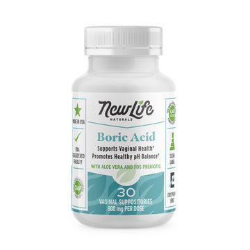 NewLife Naturals Boric Acid Vaginal Suppositories with Aloe Vera & FOS Prebiotic | Women's pH Balance Pills NewLife Naturals buy supplements canada