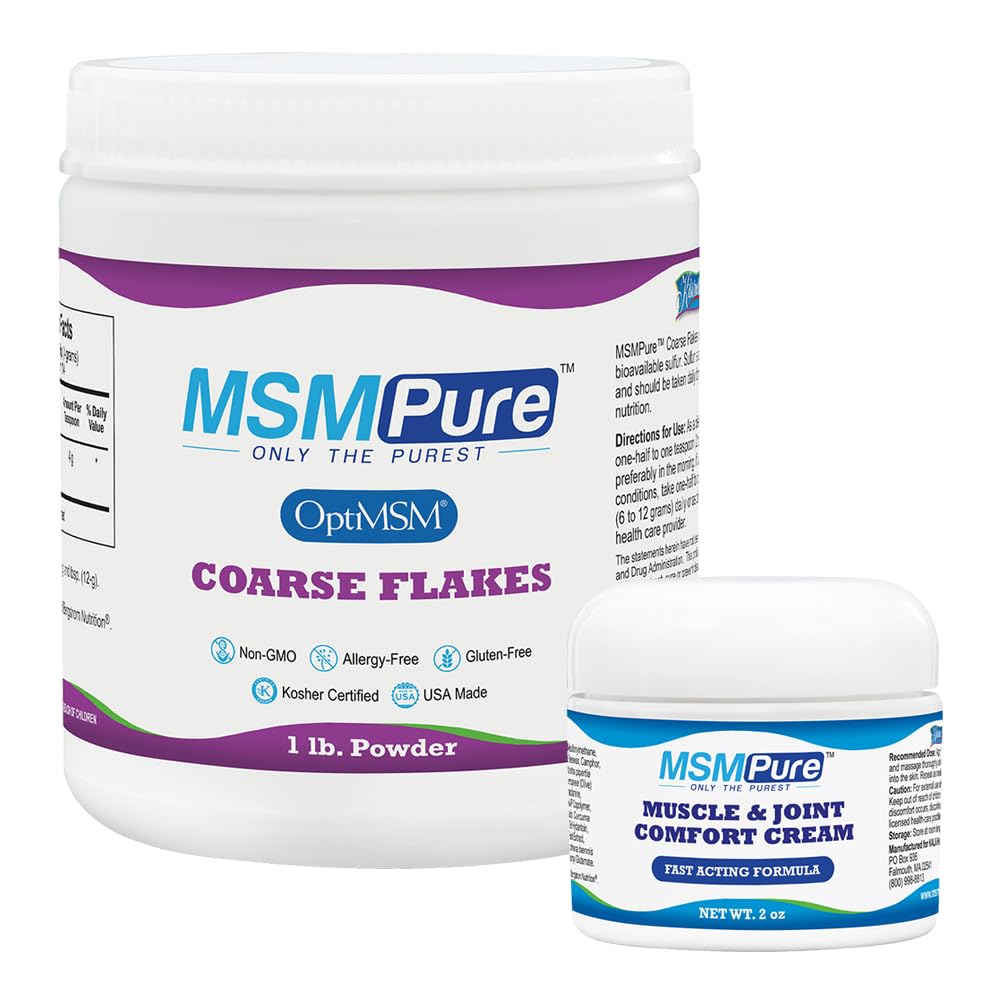 KALA HEALTH MSMPure Coarse Flakes 1lb and Muscle & Joint Cream 2oz Bundle KALA HEALTH buy supplements canada