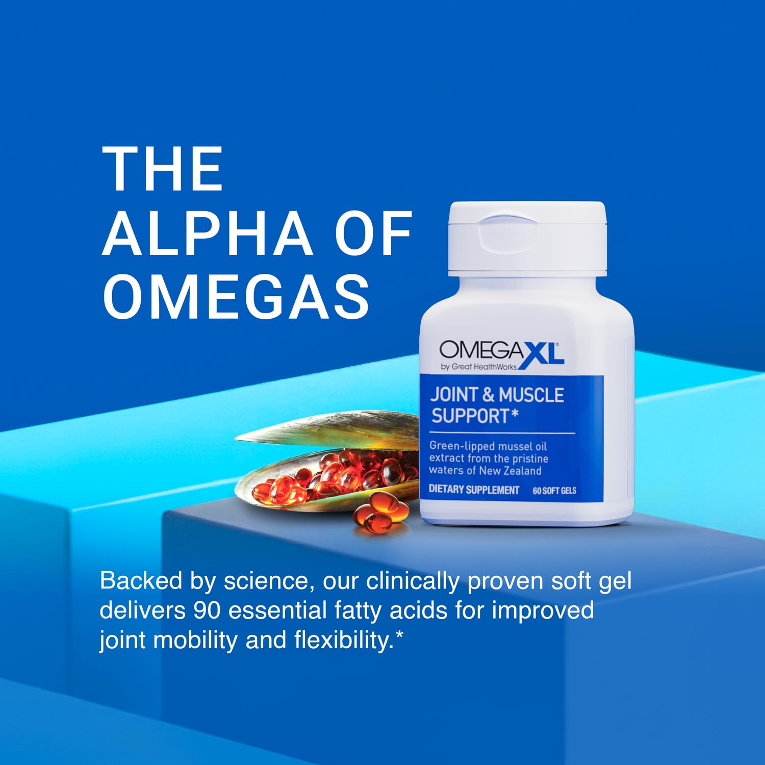 OmegaXL Joint Support Supplement - Natural Muscle Support, Green Lipped Mussel Oil, Soft Gel Pills, Drug-Free, 120 Count OmegaXL buy supplements canada