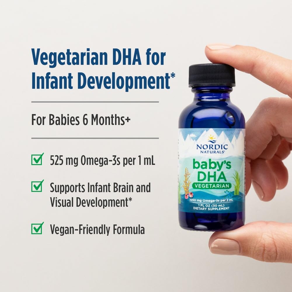 Nordic Naturals Baby’s DHA Vegetarian, Unflavored - 1050 mg Plant-Based Omega-3-1 oz - Supports Brain & Vision Development in Babies - Non-GMO, Vegan - 15 Servings Nordic Naturals buy supplements canada
