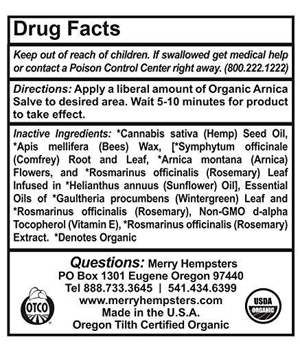 Merry Hempsters Organic Arnica Salve Single (2-Pack) The Merry Hempsters buy supplements canada