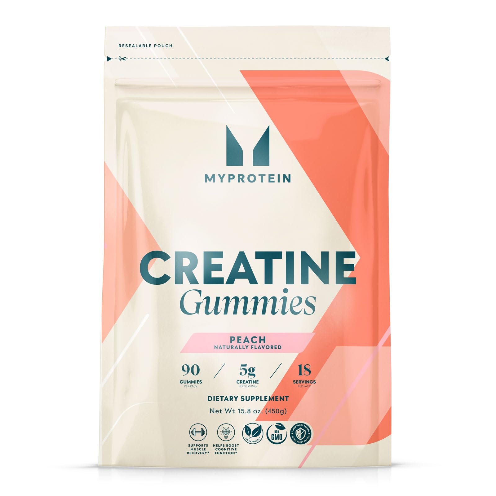 Myprotein Creatine Gummies, 5g Creatine Monohydrate per Serving, Peach, 90 Count, 18 Servings, Chewable Post/Pre Workout Strength & Recovery Sports Nutrition Supplement, Vegan, Non-GMO Myprotein buy supplements canada