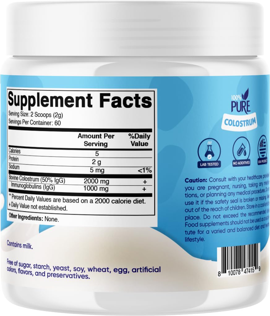 Vitamatic Bovine Colostrum Powder - 50% Highest IgG - Supplement for Gut Health Vitamatic buy supplements canada