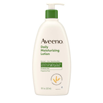 Aveeno Daily Moisturizing Body Lotion, Body Lotion for Dry Skin with Prebiotic Oat, Paraben Free, Fragrance Free