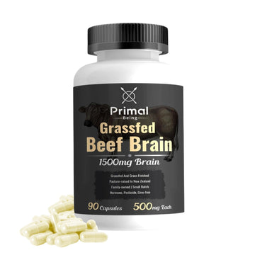 Primal Being Grassfed Beef Brain, Supports Memory, Mood, Focus, Energy, Cognitive Health - 90 Capsules, 1500mg per Serving Primal Being buy supplements canada