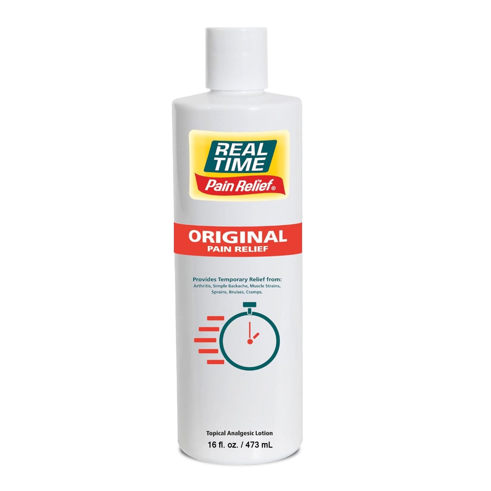 Real Time Pain Relief Cream 16oz Bottle | 17 Natural Ingredients: 1.25% Menthol, Arnica & MSM | Muscle Strain & Joint Discomfort Relief for Arthritis, Cramps, Sprains, Bruises, Hands, Back & Knee Pain Real Time Pain Relief buy supplements canada