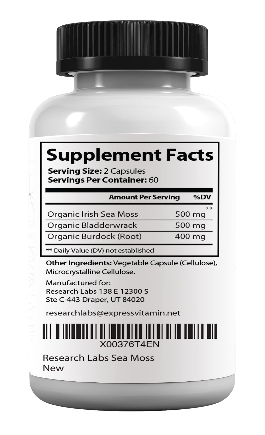Research Labs 2 Fer 1 Ad Organic Irish Sea Moss Capsules 240 Total Pills, Raw Wildcrafted Seamoss Enhanced w/Bladderwrack & Burdock Root Antioxidant Powerhouse. Thyroid Support Research Labs buy supplements canada