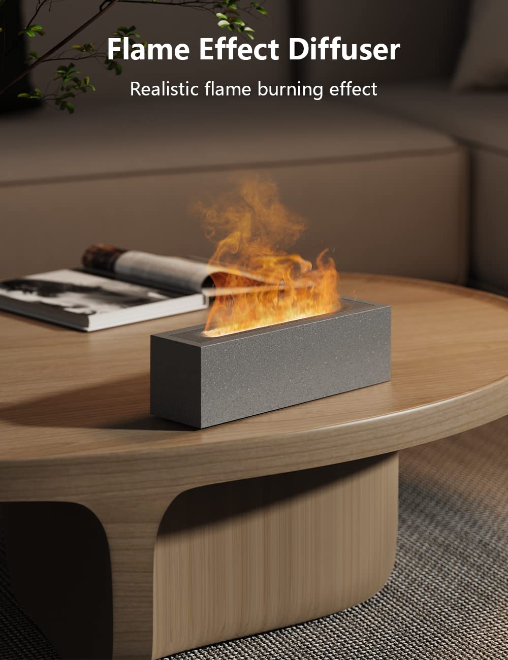 Shiawase Oil Diffuser, 200ml Flame Essential Oil Diffuser/Humidifier, Bedrock Fire Air Scent Diffuser Shiawase buy supplements canada
