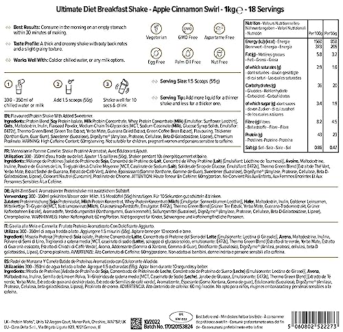 Protein Works - Ultimate Diet Breakfast Shake | Low Calorie Breakfast Shake | Low Sugar High Protein Breakfast Protein Works buy supplements canada