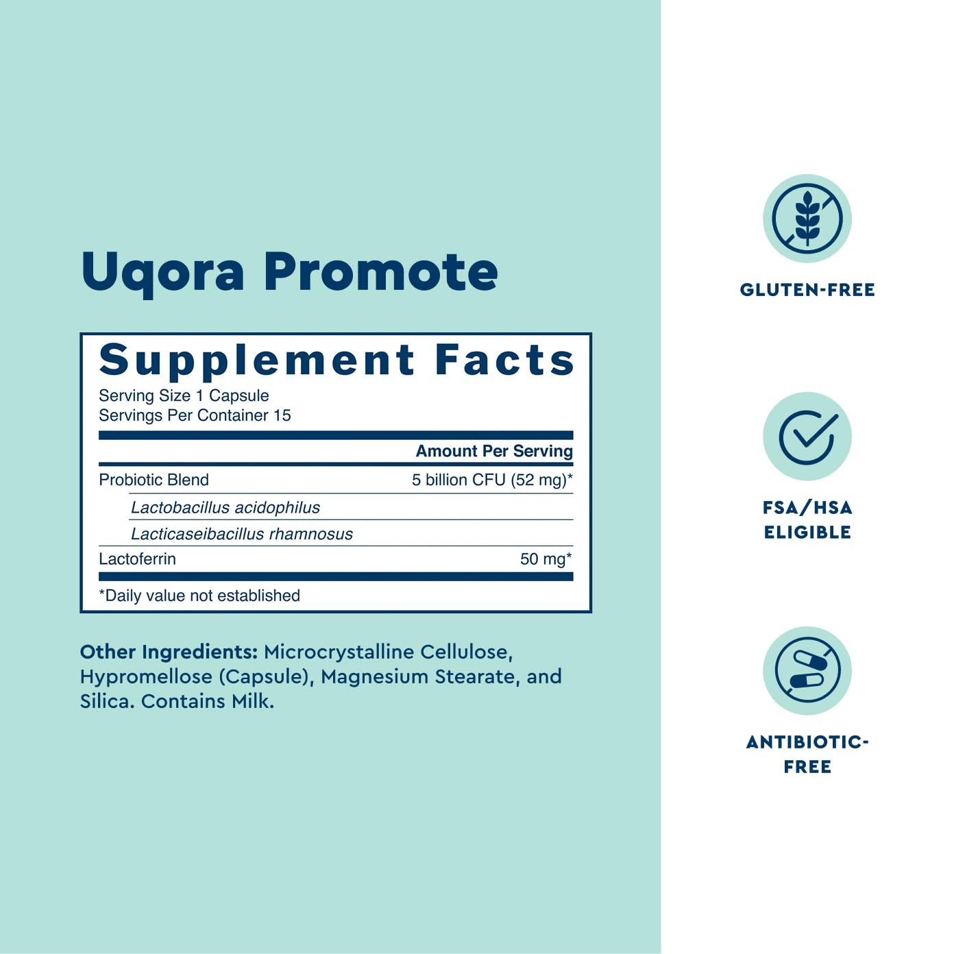 Uqora Promote - Support Vaginal Health* - Probiotic for Women with Lactoferrin, Lactobacillus Acidophilus & Lacticaseibacillus Rhamnosus - Vaginal Probiotics - Gluten-Free - 15 Capsules Uqora buy supplements canada